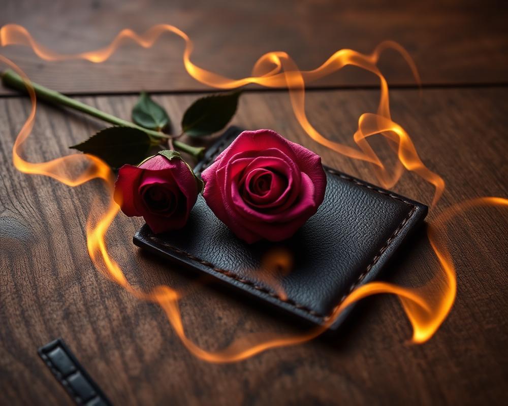 Leather and rose